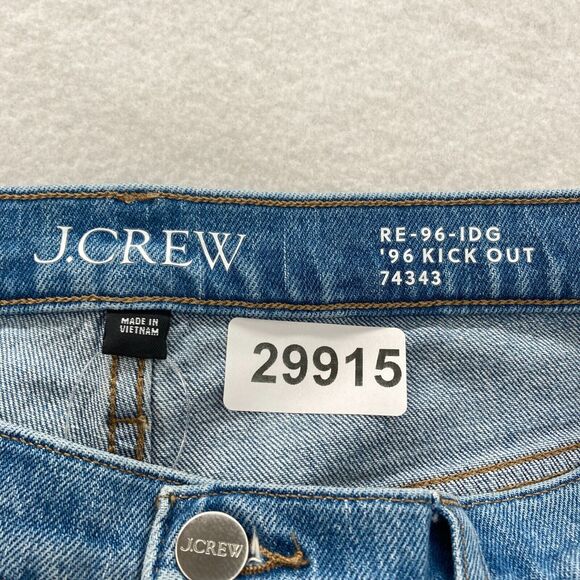J.Crew High Rise Cropped Kick Out Jeans 1996 Semi Stretch Women's 29 Blue Denim - Picture 5 of 15